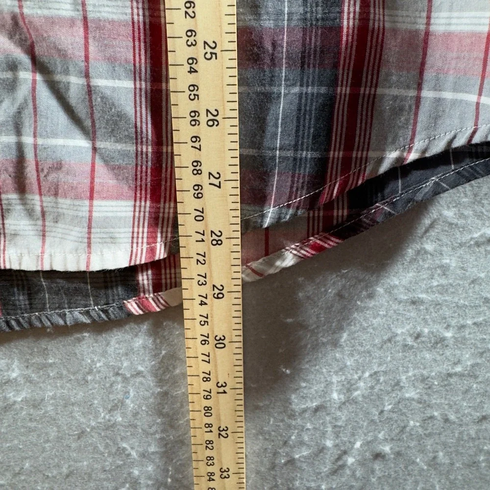 1724 | Levi's Plaid Western Pearl Snap Shirt Red Mens L